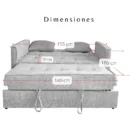 Medias del Sofá Cama Extendido modelo Elite Color Nature Tela Gloss