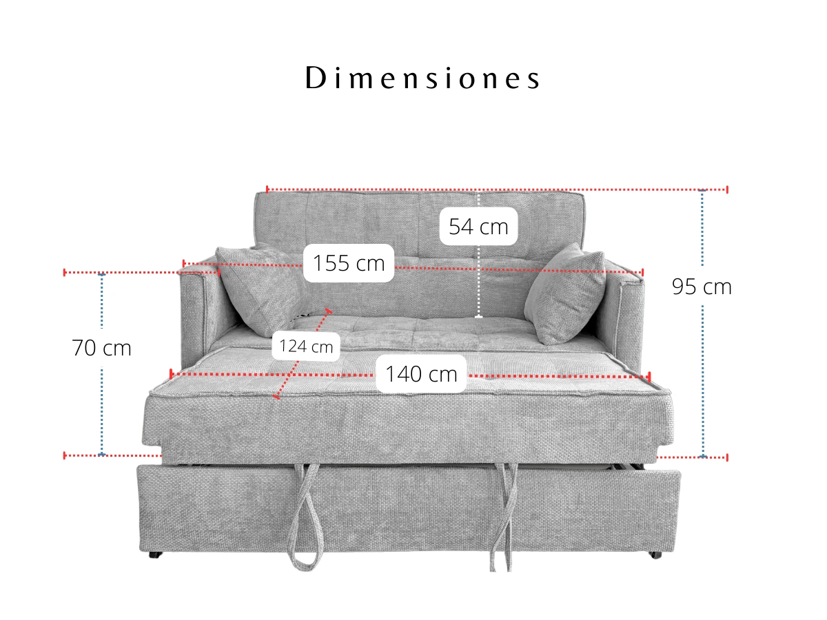 Medias del Sofá Cama modelo Elite Color Nature Tela Gloss